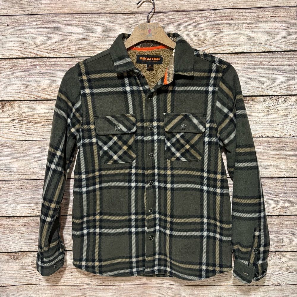 RealTree Men's Small Green Plaid Shirt